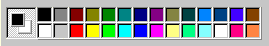 Select the colors black and white for the left and right mouse buttons respectively..